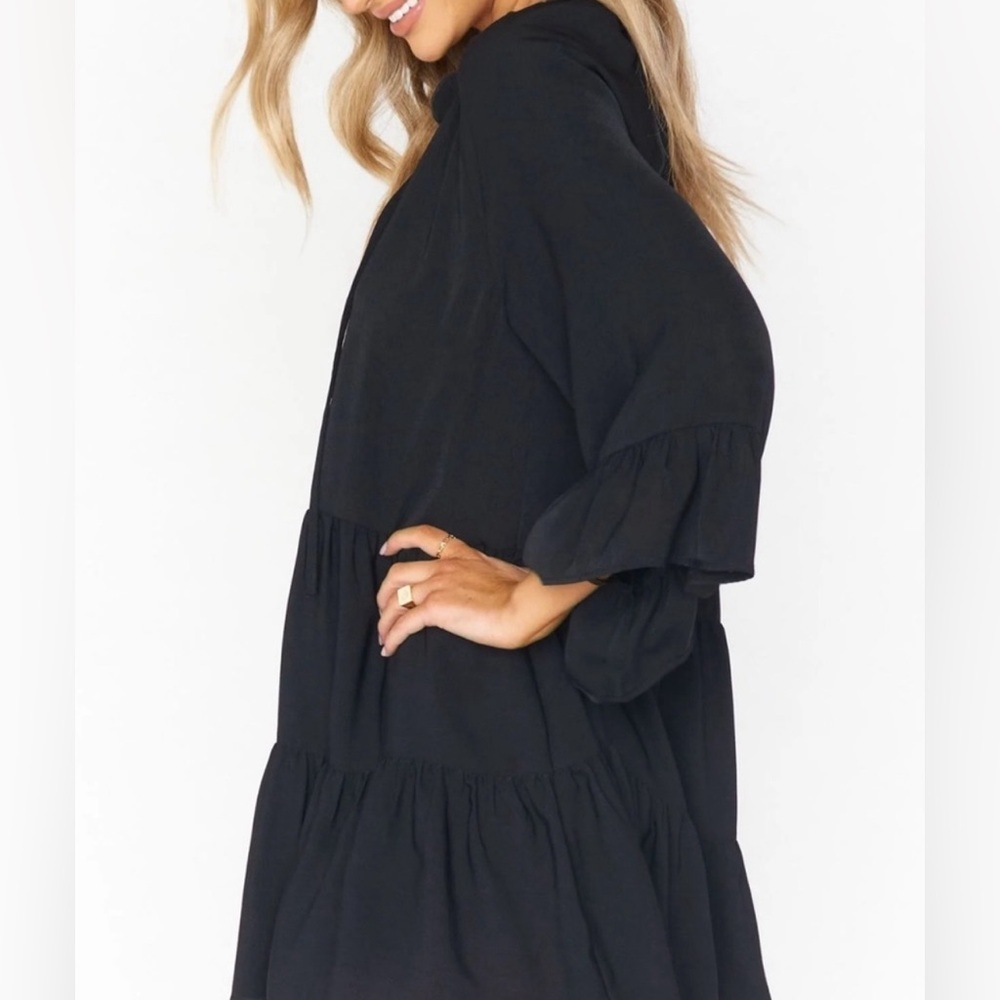 Show Me Your MuMu Black Ruffle Mini Dress - Picture 3 of 4